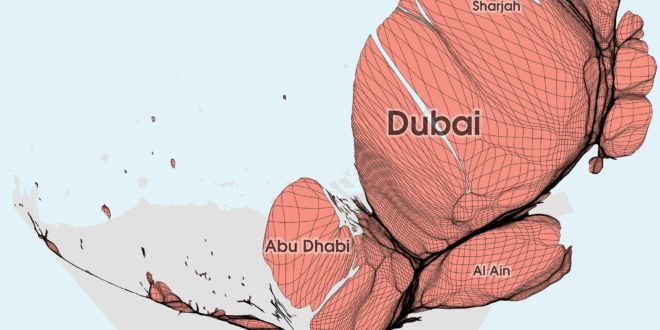 Gridded Population Cartogram United Arab Emirates