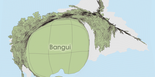 Gridded Population Cartogram Central African Republic