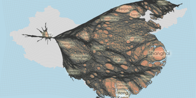 Gridded Population Cartogram China