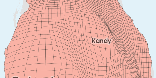 Sri Lanka Gridded Population Cartogram